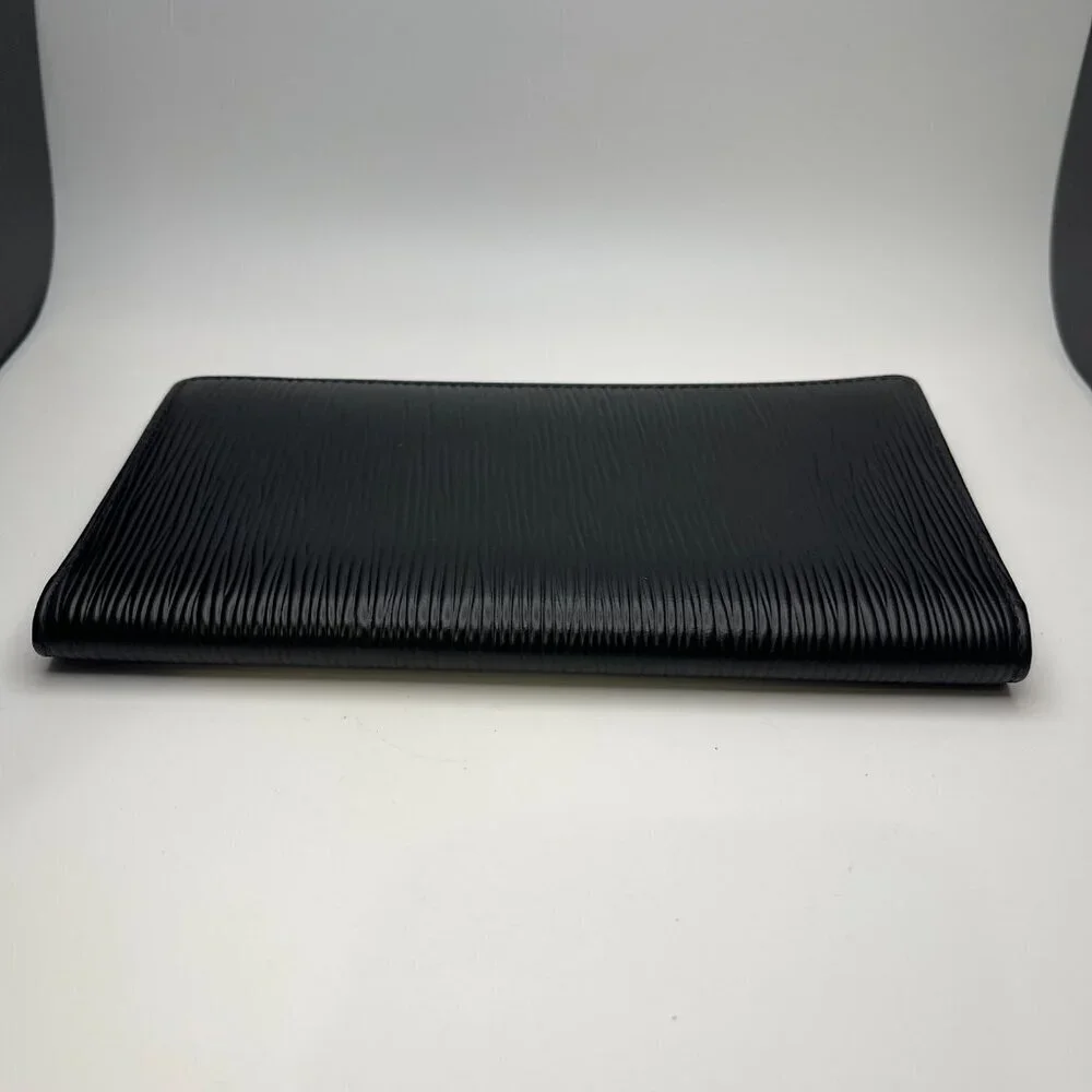 LOUIS VUITTON Vintage Epi Porte Cartes Credit Long Wallet, Black - Preowned